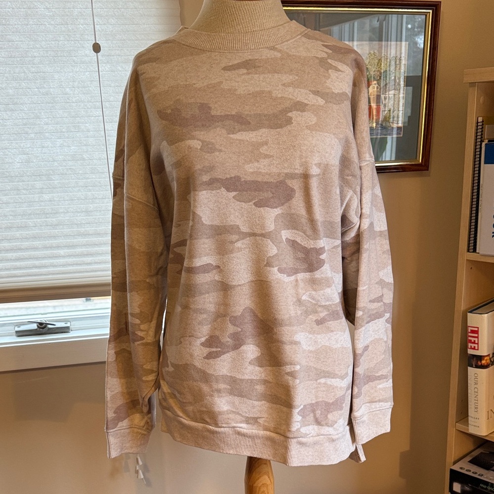 Beige Camo Lightweight Sweatshirt